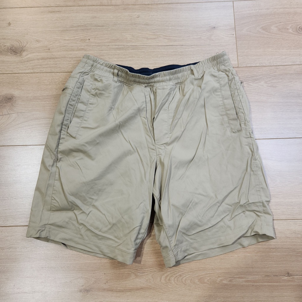 Birddogs Shorts Mens XL 8" Beige Lined Drawstring Pockets Athletic Gym